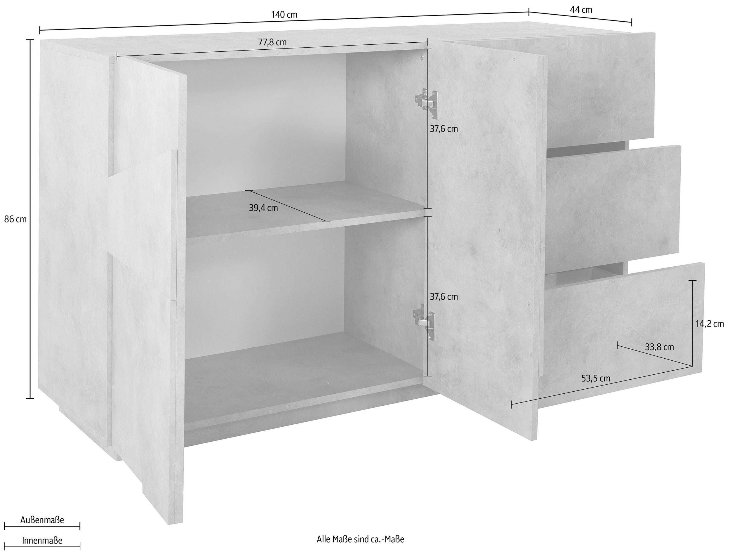 Mobile PING L 142.9 x H 86 x P 44.2 cm colore bianco lucido