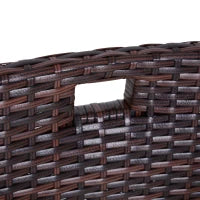 Set 2 Pezzi Mobili da Giardino in Rattan Salvaspazio con 1 Tavolo e 2 Sedie con Cuscini, Marrone e Beige