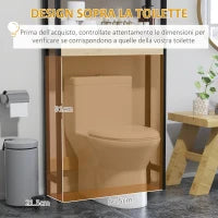Mobile Sopra WC con Armadietto 2 Ante a Doghe e Ripiano Aperto, 60x21.5x172cm, Colore Legno