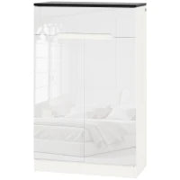 Scarpiera Slim da 12 Paia max per Ingressi con 3 Ripiani Regolabili e Cassetto, in Truciolato Bianco, 60x32x100 cm