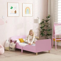 Struttura del Lettino per Bambini, Telaio del Letto Singolo per Bambini, Protezione dai Bordi, Lettino per Piccole Stanze, MDF, Senza Materasso, Rosa