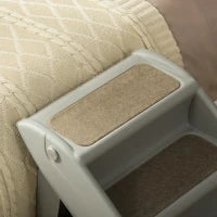 Scaletta per Cani Pieghevole con 4 Gradini Antiscivolo, Scaletta per Animali da 10kg max, 62x38x49.5 cm, Grigio