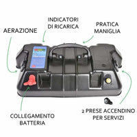Cassetta batteria 100a con maniglia mm 190x360x260 h