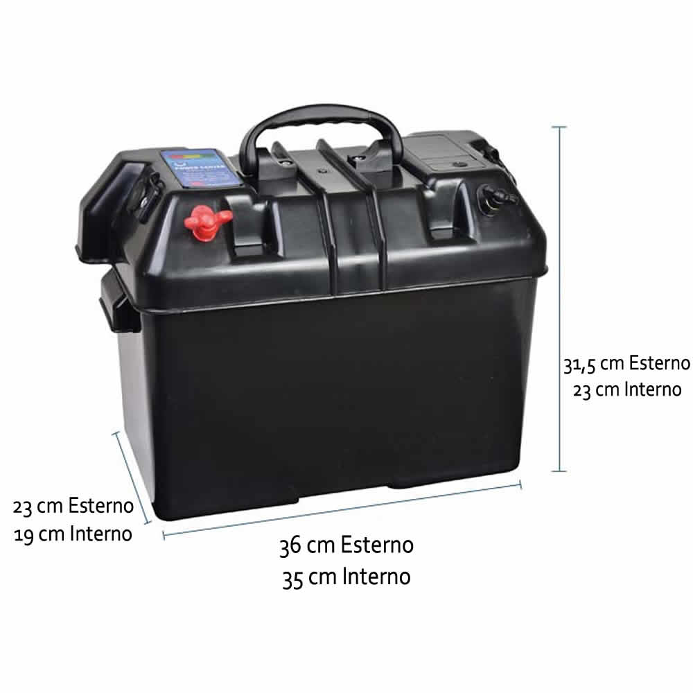 Cassetta batteria 100a con maniglia mm 190x360x260 h