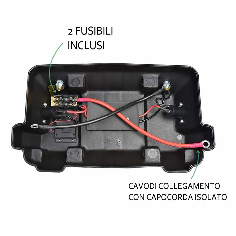 Cassetta batteria 100a con maniglia mm 190x360x260 h