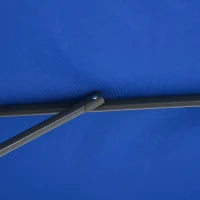 Ombrellone Decentrato Ottagonale Inclinabile Ripiegabile, Diametro 3 m, Base a Croce, Blu