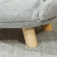 Cuccia Divanetto per Cani e Gatti Sfoderabile in Peluche con Schienale, 47x40x20 cm, Grigio