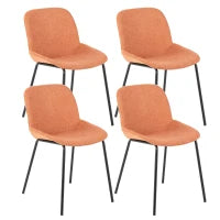 E-STYLO Sedia da pranzo in tessuto ruggine e gambe in metallo nero, 57cm X 46cm H. 80cm.