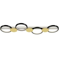 Lampada da Soffitto Dimmerabile con 4 Fari Telecomando Modalità Scena 1500 lm 38 W 3000K-6500K Nero e Dorato