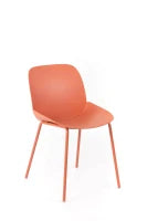 E-STYLO Sedia da pranzo in polipropilene ruggine e gambe in metallo ruggine, 55cm X 46cm H. 79cm.