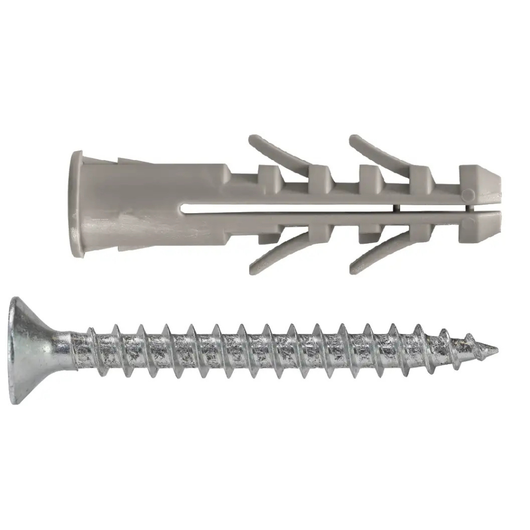 Tassello nylon con alette anti rotazione 6x30 mm con vite 4,5x40 mm pezzi 100