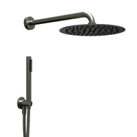 Set per doccia soffione tondo in acciaio inox 250 millimetri canna di fucile *** finitura- canna di fucile, confezione 1