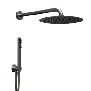 Set per doccia soffione tondo in acciaio inox 250 millimetri canna di fucile *** finitura- canna di fucile, confezione 1