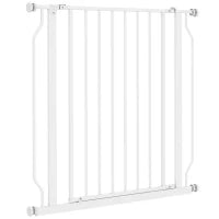 Cancelletto per Cani Estensibile e Regolabile per Scale e Porte, in Acciaio e ABS, 75-85x76 cm, Bianco