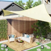 Vela Ombreggiante Rettangolare, Impermeabile e Anti-Raggi UV in HDPE, 3x4m, Crema