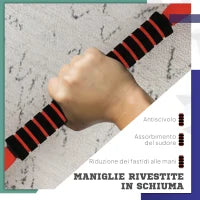 Set Pesi da Palestra 4 in 1 da 30kg, Convertibile in Kettlebell, 2 Manubri, Bilanciere e Supporto Flessioni, Rosso