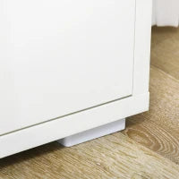 Mobile Multiuso con 2 Armadietti a 2 Livelli in Truciolato, Ripiano regolabile, 120x37x75cm Bianco e Color legno