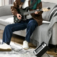 Chitarra Elettrica con Amplificatore 15W, Borsa, Tracolla e Accordatore Digitale, Nero