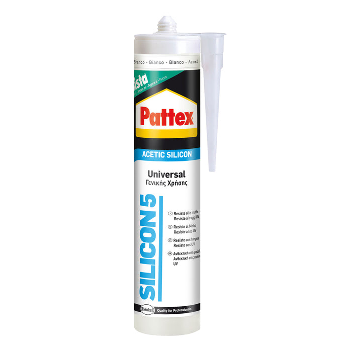 Pattex silicone silicon 5 trasparente ml 280 cartuccia henkel