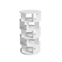 Scarpiera rotonda, girevole, 5 livelli, 115×60×60 cm, Bianco