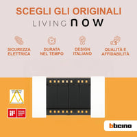 Bticino living now placca bianca in plastica per supporti modulari *** numero posti 4 moduli, confezione 1