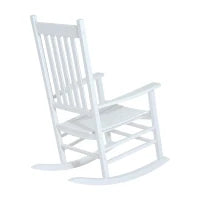 Sedia a Dondolo da Giardino in Legno di Pioppo Bianco, Impermeabile e Anti-UV, 69 x 86 x 115 cm, Max. 160 kg