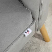 Sedia Moderna per Soggiorno e Sala da Pranzo con Seduta Imbottita e Tessuto Vellutato, 60x66x79 cm, Grigia