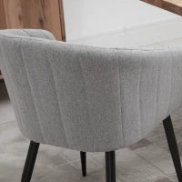 Set 2 Sedie Imbottite Moderne con Rivestimento in Tessuto per Soggiorno e Salotto, Grigio Chiaro