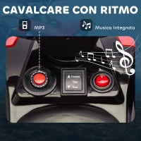 Quad Elettrico per Bambini ATV con Batteria Ricaricabile 6V, Fari LED e Musica, Età 3-8 Anni, Rosso