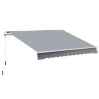 Tenda da Sole 3x2.5 m Avvolgibile per Porte e Finestre, in Alluminio e Poliestere Anti-UV, Grigio