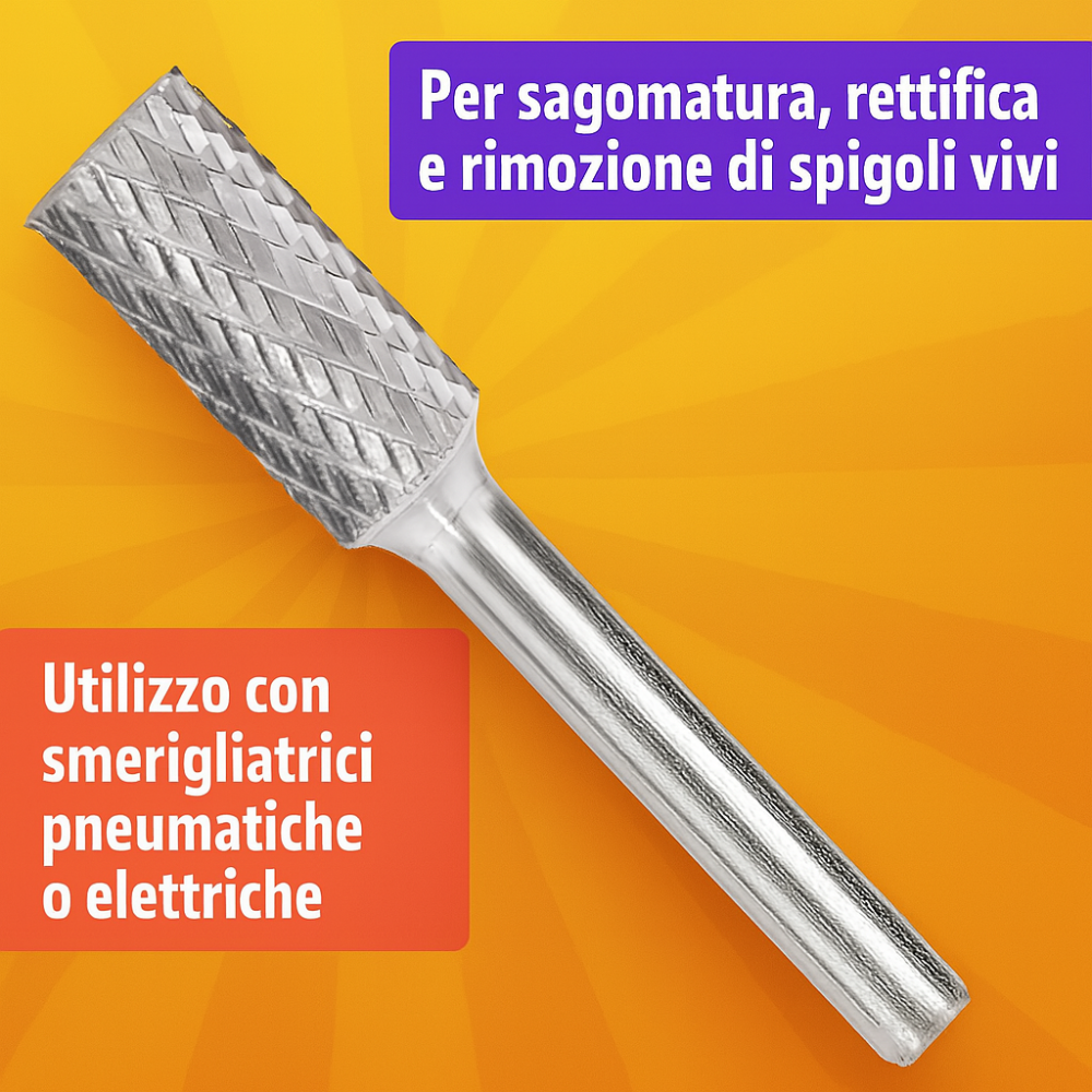 Fresa rotativa cilindrica carburo tungsteno sagomatura ingco