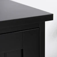 Credenza Buffet da Cucina Contemporanea con 2 Armadi e 3 Ripiani, in MDF e Pannelli di Particelle, Nero