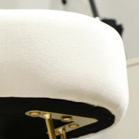 Poggiapiedi, Poltrona a forma di quadrifoglio, Tessuto, Gambe in acciaio, Crema