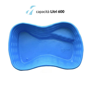 Laghetto da giardino bolsena azzurro litri 600 da 178x125xh45