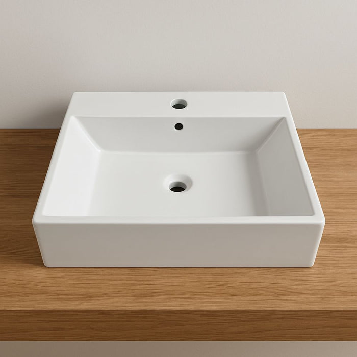Lavabo da appoggio ceramica bianco lavandino lavello arredo bagno 2 misure *** misure 41x41x15 cm, confezione 1