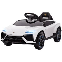 Macchina Elettrica per Bambini Licenza Lamborghini con Clacson e Telecomando, 101.5x49x43 cm, Bianca