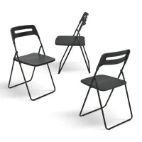 PAZZO DESIGN Sedia pieghevole Peter Nera set da 6 sedie struttura in metallo