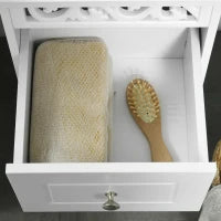 Mobiletto Multiuso con Cassetti, Mobiletto Basso in MDF grado E1 29.8x29.8x68.5cm bianco