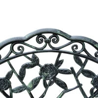 Panca da Giardino 2 Posti in Ghisa e Alluminio, Stile Rétro con Decorazioni Floreali, Resiste alle Intemperie