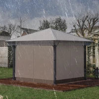 Copertura per Gazebo 3x3 m in PVC Impermeabile e Trasparente con Corde di Sicurezza, 300x300x80 cm