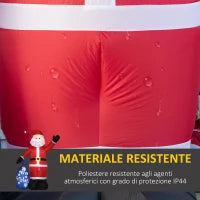Babbo Natale Gonfiabile con Luci LED Bianche e Gonfiatore Incluso, 146x77x238 cm