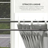 Set 2 Pareti per Gazebo 3x6m e 3x3 m in Tessuto Oxford con Finestre e Cerniere, 295x195cm, Grigio