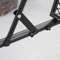 Tavolo da Ringhiera Pieghevole e Regolabile in Metallo, 60x60x57-72cm, Nero