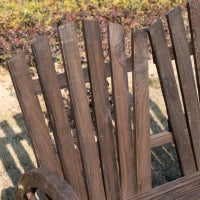 Panchina da Giardino in Legno Stile Country con Braccioli a Ruota, 108x66x95cm, Colore Legno