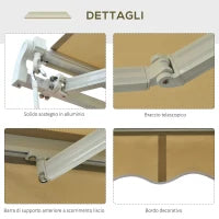 Tenda da Sole a Bracci per Esterno con Manovella, Metallo e Poliestere, 3x2.5m Beige