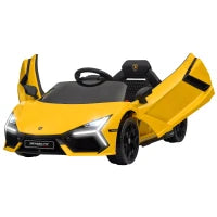 Auto elettrica 12V con licenza Lamborghini Revue veicolo elettrico telecomando velocità 3-5 km/h per bambini da 3 a 5 anni giallo