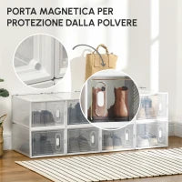 Mobile Scarpiera Modulare Salvaspazio, 8 Cubi 28x36x21 cm in Plastica PP, Bianco