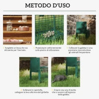 Gabbia Trappola per Ratti, Topi e Nutrie con Porta Singola, 60x18x20cm, Verde