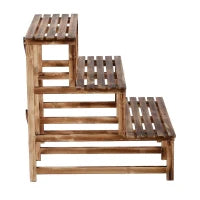 Fioriera Portavasi a 3 Gradini in Legno di Abete in Grado di Supportare Fino a 80kg di Carico per Giardini, Terrazzi, Balconi e Appartamenti 80x80x78cm