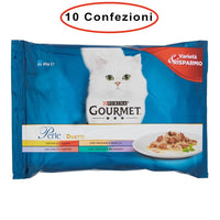 Purina gourmet perle umido gatto duetti con carni delicate 10 confezioni da 4 buste da 85 grammi